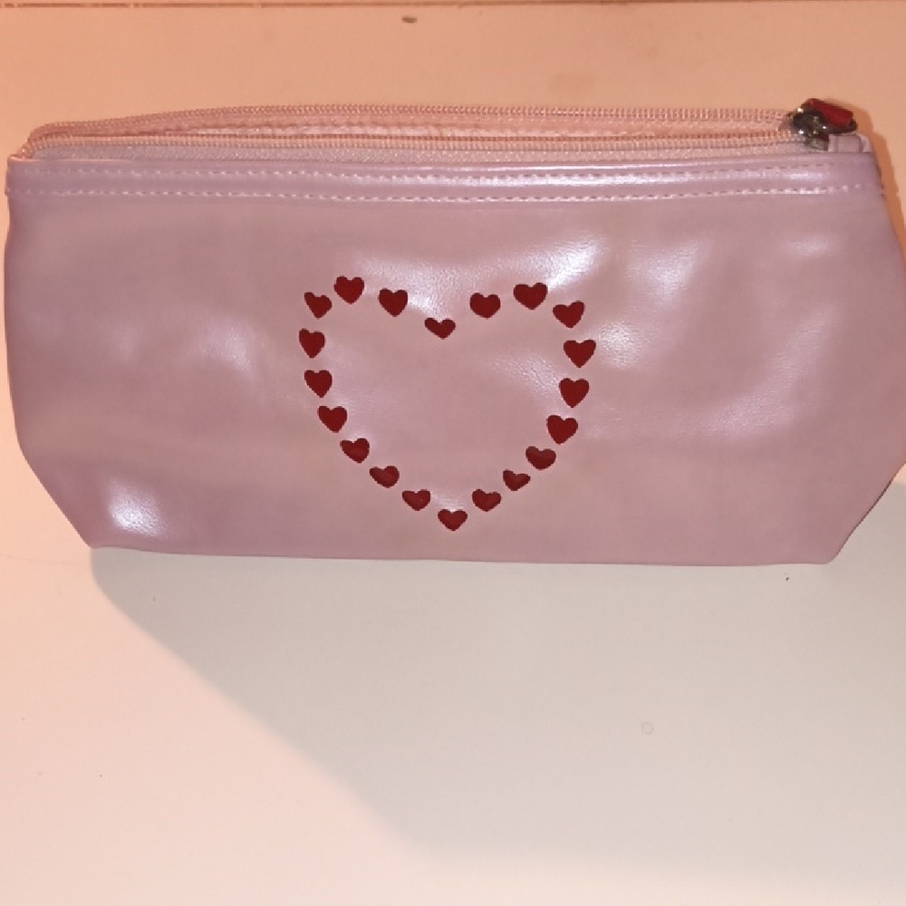 Heart Patterned Pink Pouch